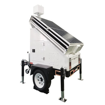 Impianti di sorveglianza Mobile Solar Trailer Personalizzazione Bianco colore