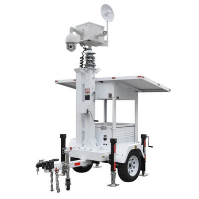 Trailers mobili di sorveglianza solare Trailers di telecamere di sicurezza per lavori di costruzione