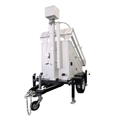 OEM ODM Solar Mobile Trailer Trailer per telecamere di sicurezza solare con sollevamento del palo da 6 m