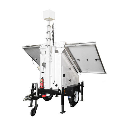 Monitoraggio remoto Mobile Solar CCTV Trailer con PTZ Camera Box