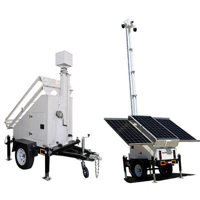 Trailer di telecamere solari durevoli Trailer di sicurezza solare mobile con pannelli solari da 3*400W