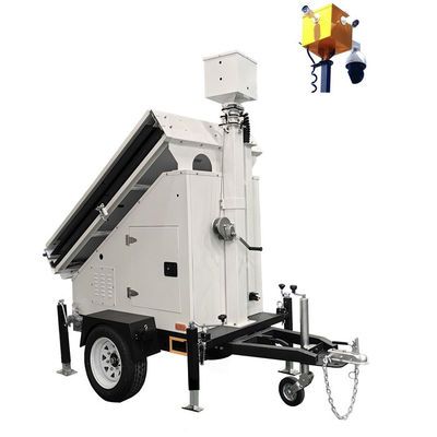 Sito mobile Trailer di sicurezza solare Video sorveglianza con telecamere HD