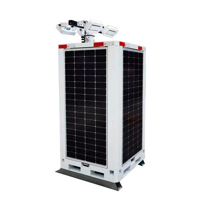 Sito di costruzione Torre di luce solare montate telecamere e luci a LED per USA