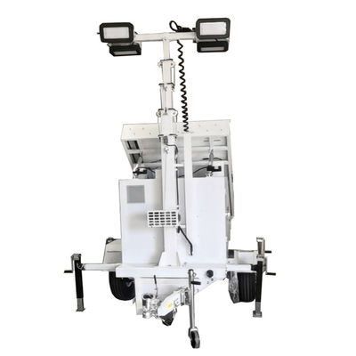 Torre luminosa solare ibrida mobile con pannelli solari da 3*460W per l'illuminazione degli edifici