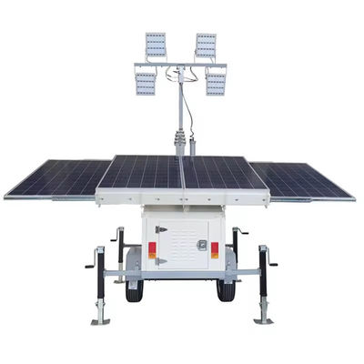 Soluzione di illuminazione mobile per il settore minerario Torre di luce solare con mastello telescopico di 8 metri