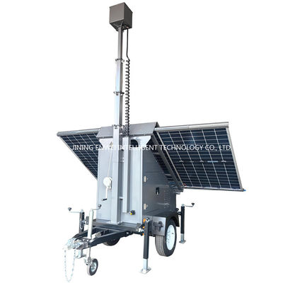 Monitore di sorveglianza solare Mobile Security Trailer CCTV Camera Trailer per il monitoraggio degli edifici commerciali