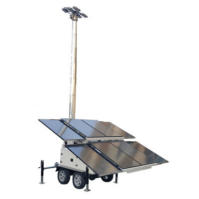 Trailer di energia solare Torre di luce solare mobile con pannelli solari da 8*300W per illuminazione esterna