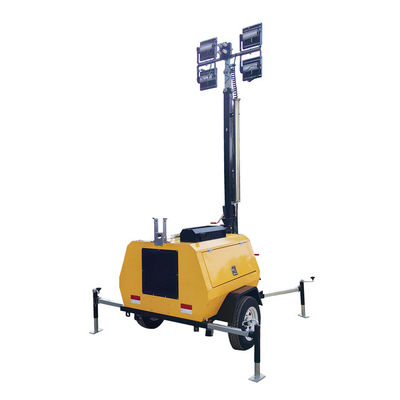 Torre di luci diesel con lampade a LED da 4*400W per lavori di costruzione stradale
