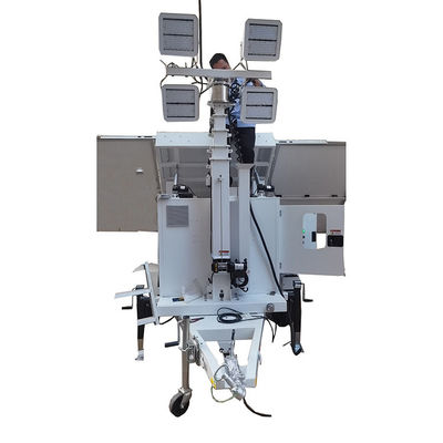 Trasportabile e risparmio energetico Trailers a LED alimentati da energia solare Torre di illuminazione solare per illuminazione esterna