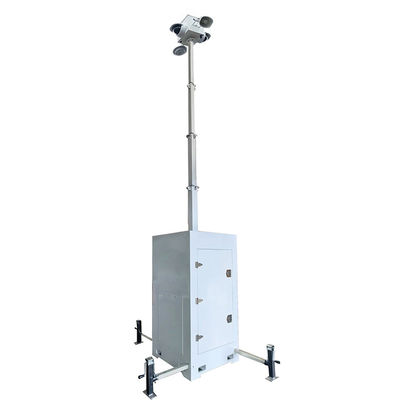 Facile distribuzione di torri di sorveglianza CCTV mobili compatte per il monitoraggio dei lavori di costruzione stradale