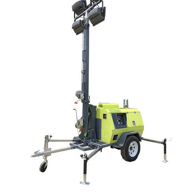 Strong Endurance Mobile Diesel 9m Telescopic Mast Light Tower per l'illuminazione delle strade