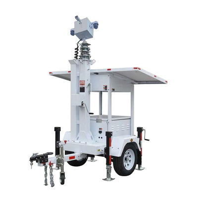 Sistema di sorveglianza mobile di funzionamento costante Sistema portatile di energia solare Torre CCTV per il monitoraggio delle mostre all'aperto