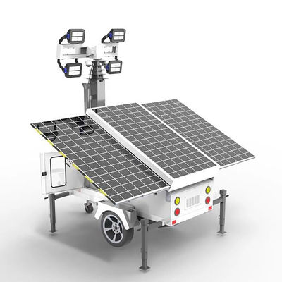 Torre di illuminazione solare portatile con luci a LED da 4*100W per illuminazione di cantiere