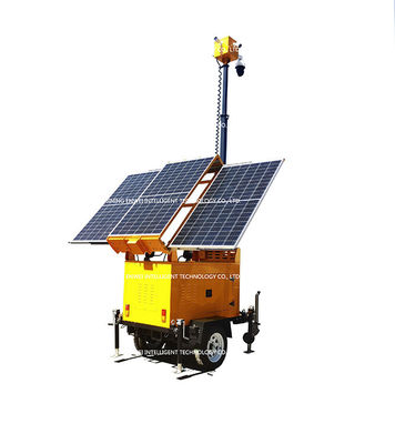 Telecamera solare mobile Cctv trailer montato Mastello telescopico Telecamera solare portatile per il monitoraggio delle attività pubbliche
