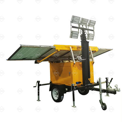 Trailers solari portatili montati 4*100W Luci a LED per parchi industriali chimici Illuminazione