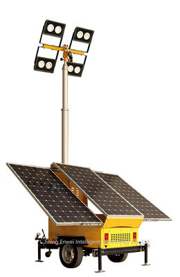 Trailer di illuminazione a LED solare montato a 7 metri Mastello telescopico per illuminazione mineraria