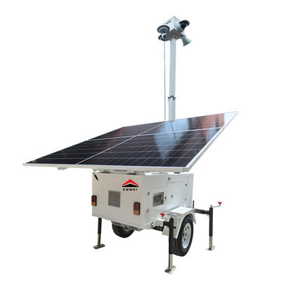 Telecamera di sicurezza di sorveglianza solare trailer Torre di luce solare per illuminazione notturna esterna