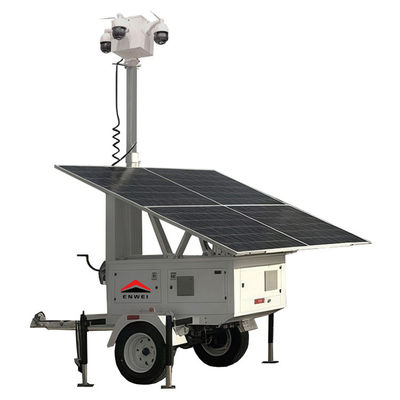 Rimorchio mobile di sicurezza solare con albero manuale da 6 m per il monitoraggio di eventi pubblici