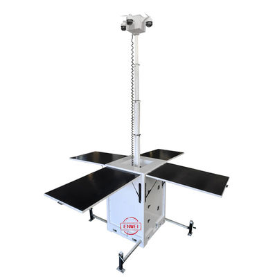 Torre di sorveglianza solare con albero elettrico per il monitoraggio dei siti minerari