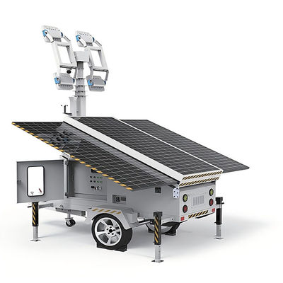 Torre di illuminazione di sorveglianza di sicurezza solare mobile con pannelli solari da 3*460 W