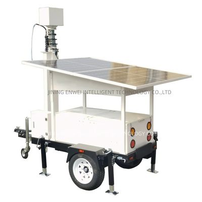 Mobile Camera Trailer Trailer di sorveglianza CCTV solare con pannelli solari 2*590W e personalizzare la luce