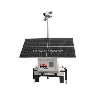 Trailer mobile di sorveglianza CCTV con pannelli solari con connettività 4G per parcheggi