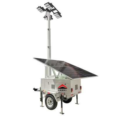 Torre Faro Solare Mobile con Palo da 6m per l'Illuminazione Notturna dei Cantieri