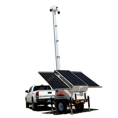 Rimorchio di sicurezza solare con albero elettrico da 7m per cantieri