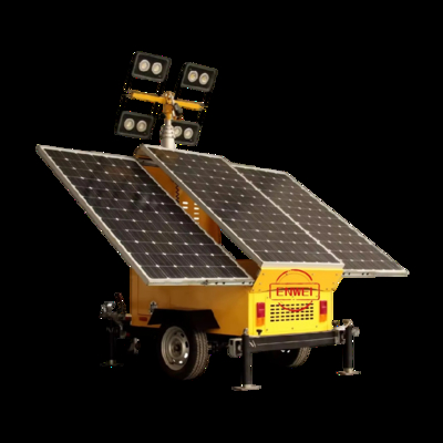 All-in-one trailer a energia solare con sistema di allarme della torre di illuminazione CCTV per i lavori stradali