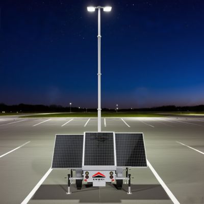 Rimorchio di illuminazione con proiettore solare ad alta mobilità per l'illuminazione notturna dei parcheggi