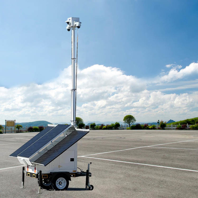 Rimorchio mobile di sicurezza solare con albero manuale da 6 m per il monitoraggio di eventi pubblici