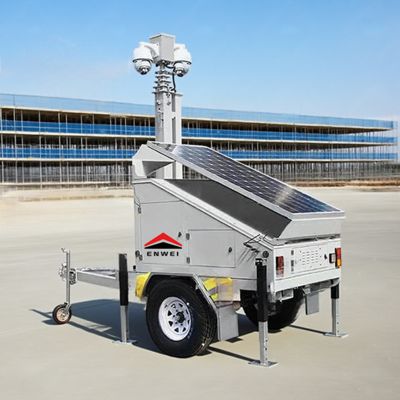Impiego rapido di una telecamera solare 5G CCTV trailer per il monitoraggio del cantiere