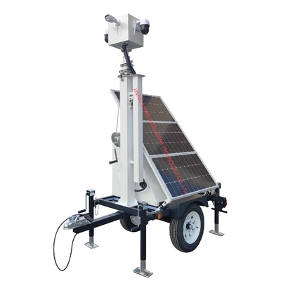 Mini rimorchio di monitoraggio solare portatile con telecamere CCTV per la sicurezza all'aperto