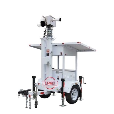 Trailers solari per telecamere di sorveglianza solari Trailers portatili con sistema energetico per il monitoraggio del cantiere