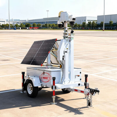 CE Certification Solar Security CCTV Trailer con telecamera di visione notturna per il monitoraggio di aree remote