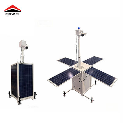 Torre CCTV mobile di rapida distribuzione Torre Cctv solare con quattro pannelli solari da 350W per la sorveglianza dei cantieri