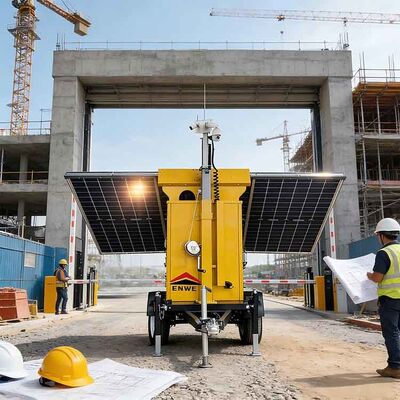 3 * 400W pannelli solari Camera Cctv rimorchio di energia solare Camera rimorchio per la costruzione di strade urbane