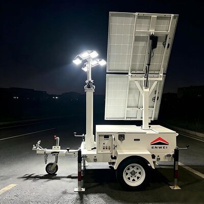 Rimorchio mobile per illuminazione di pannelli solari pieghevoli per rimorchio mobile a LED per illuminazione esterna notturna